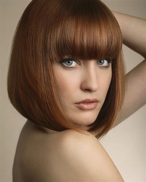 bob haircut with straight bangs